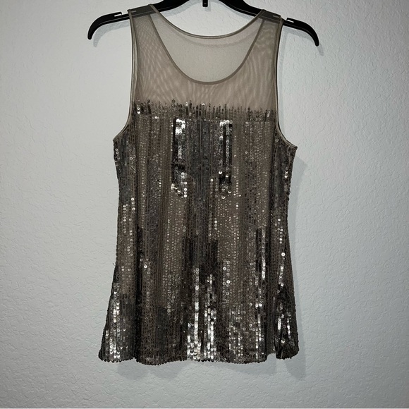 Parker metallic sequin sleeveless sheer blouse - Picture 6 of 7